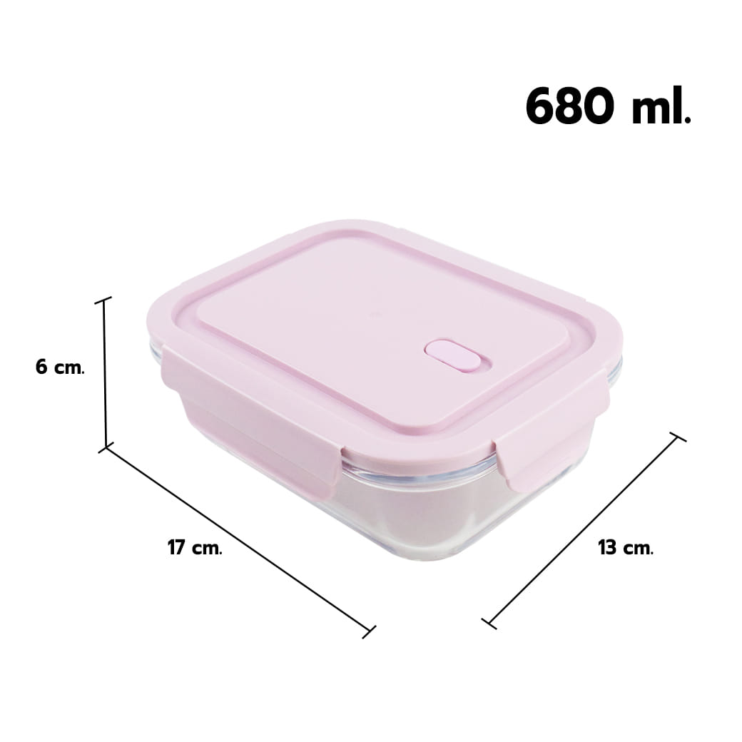 กล่องอาหารแก้ว RRS 680 มล. สีชมพู_5